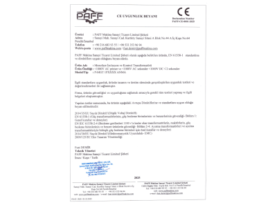CE Ürün Sertifikası